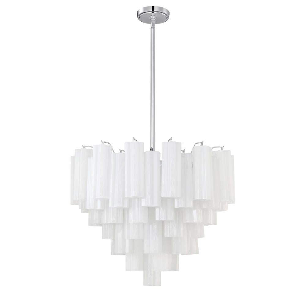 Aurora Murano Chandelier Glass Tube Layered Amber-Neutral Decor