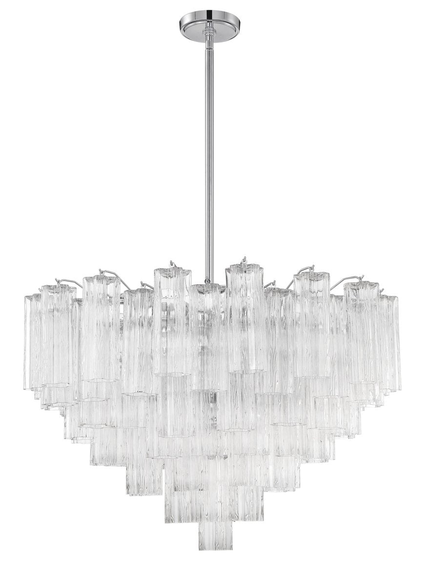 Aurora Murano Chandelier Glass Tube Layered Amber-Neutral Decor