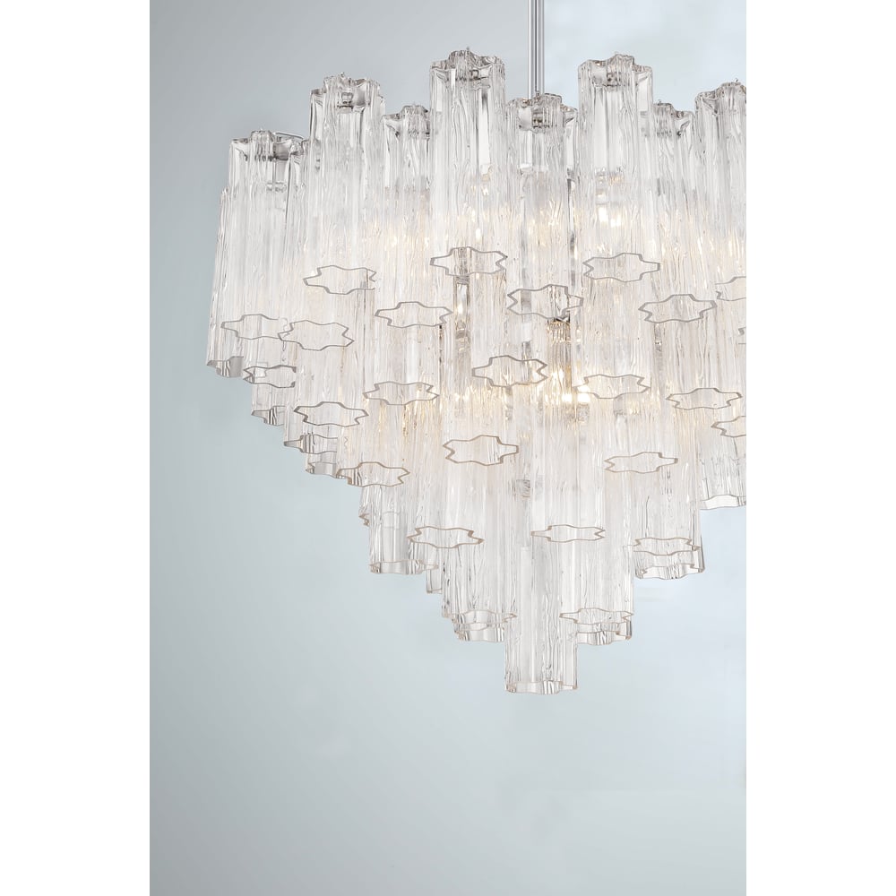 Namo Murano Chandelier Glass Tube Layered Amber-Neutral Decor
