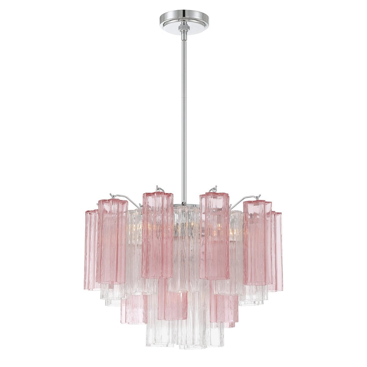 Aurora Murano Chandelier Glass Tube Layered Amber-Neutral Decor