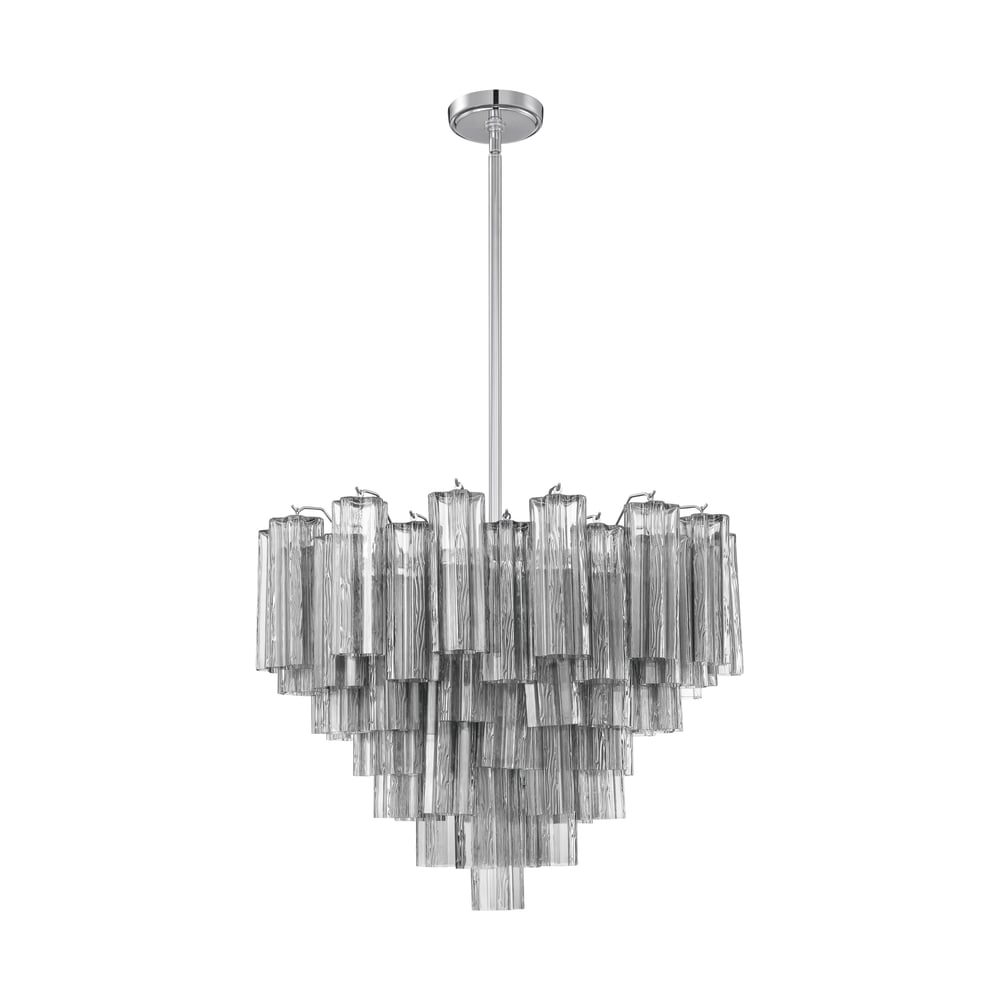 Aurora Murano Chandelier Glass Tube Layered Amber-Neutral Decor