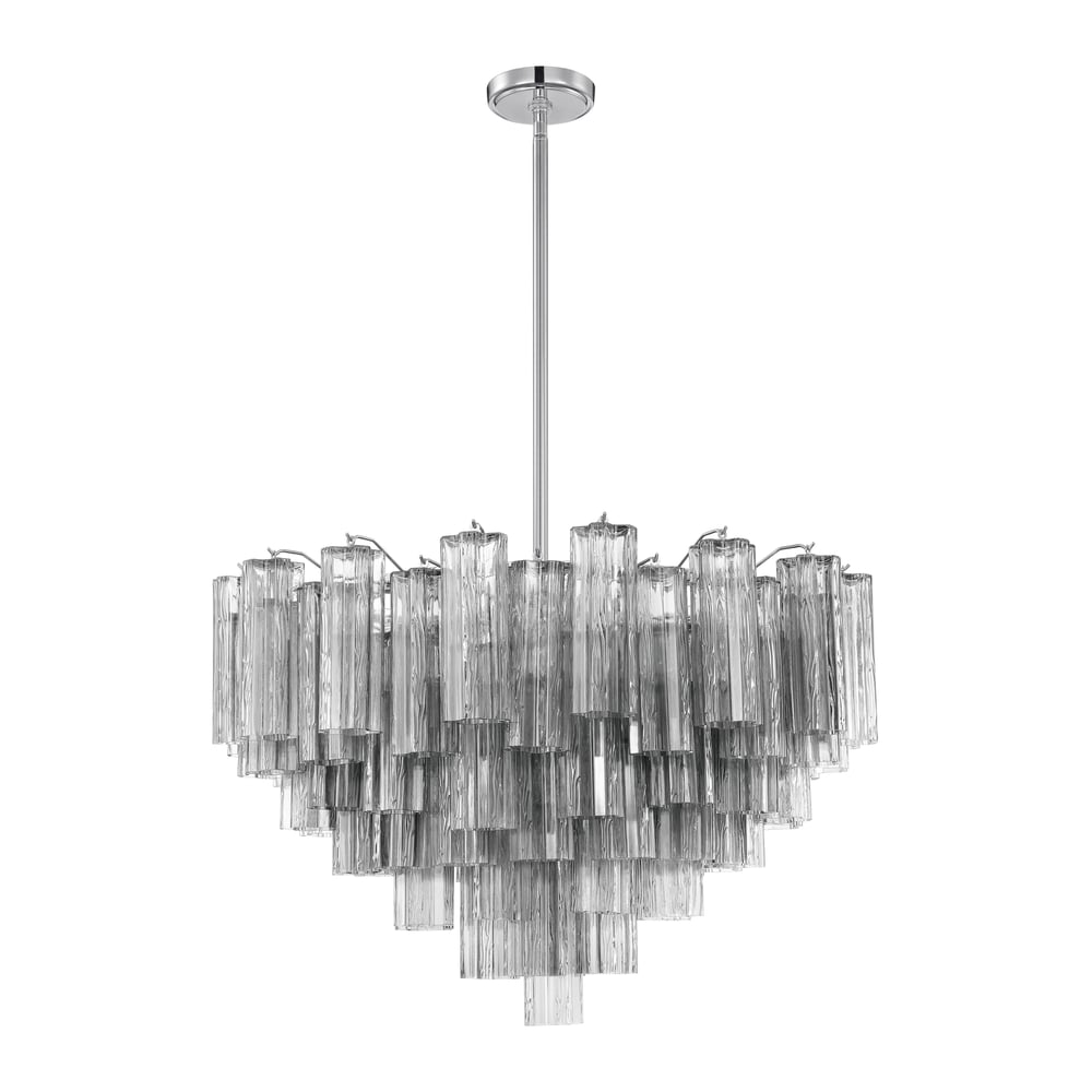 Aurora Murano Chandelier Glass Tube Layered Amber-Neutral Decor
