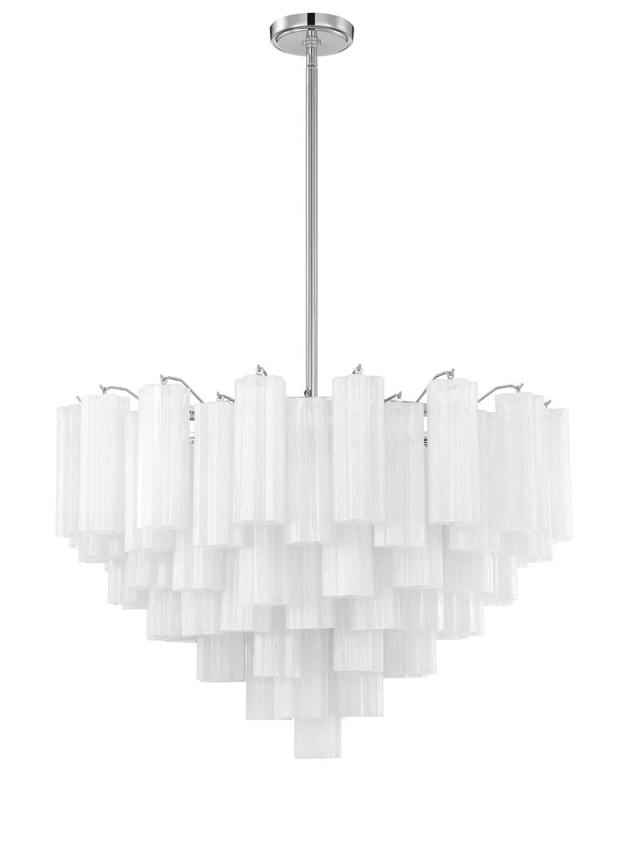 Aurora Murano Chandelier Glass Tube Layered Amber-Neutral Decor