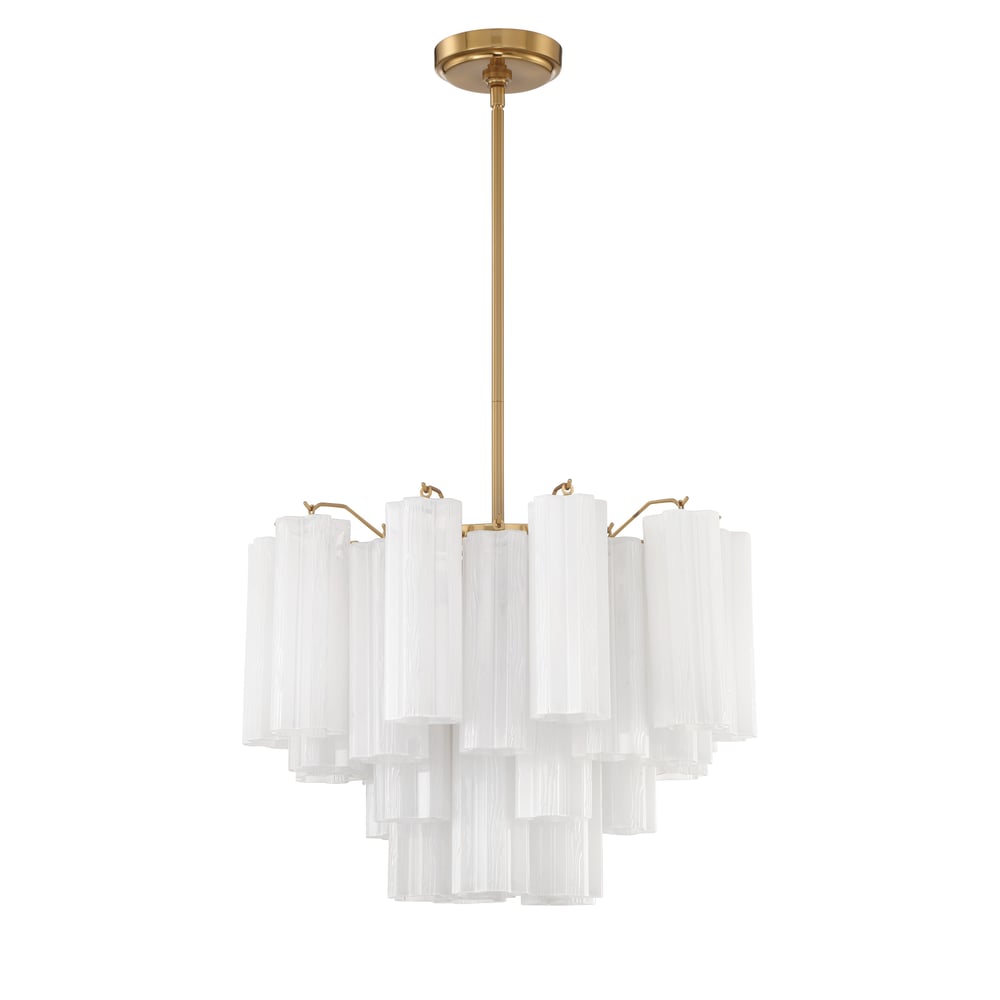 Aurora Murano Chandelier Glass Tube Layered Amber-Neutral Decor