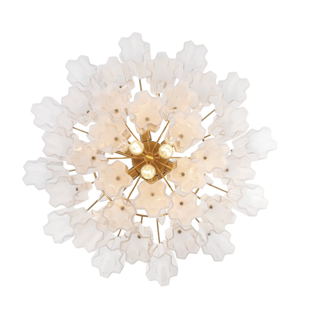 Namo Murano Chandelier Glass Tube Layered Amber-Neutral Decor