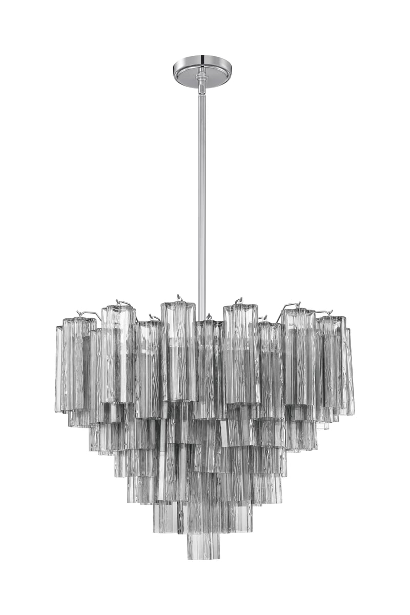 Namo Murano Chandelier Glass Tube Layered Amber-Neutral Decor