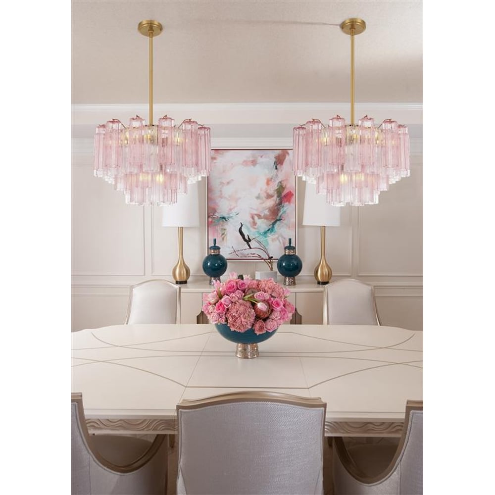 Namo Murano Chandelier Glass Tube Layered Amber-Neutral Decor