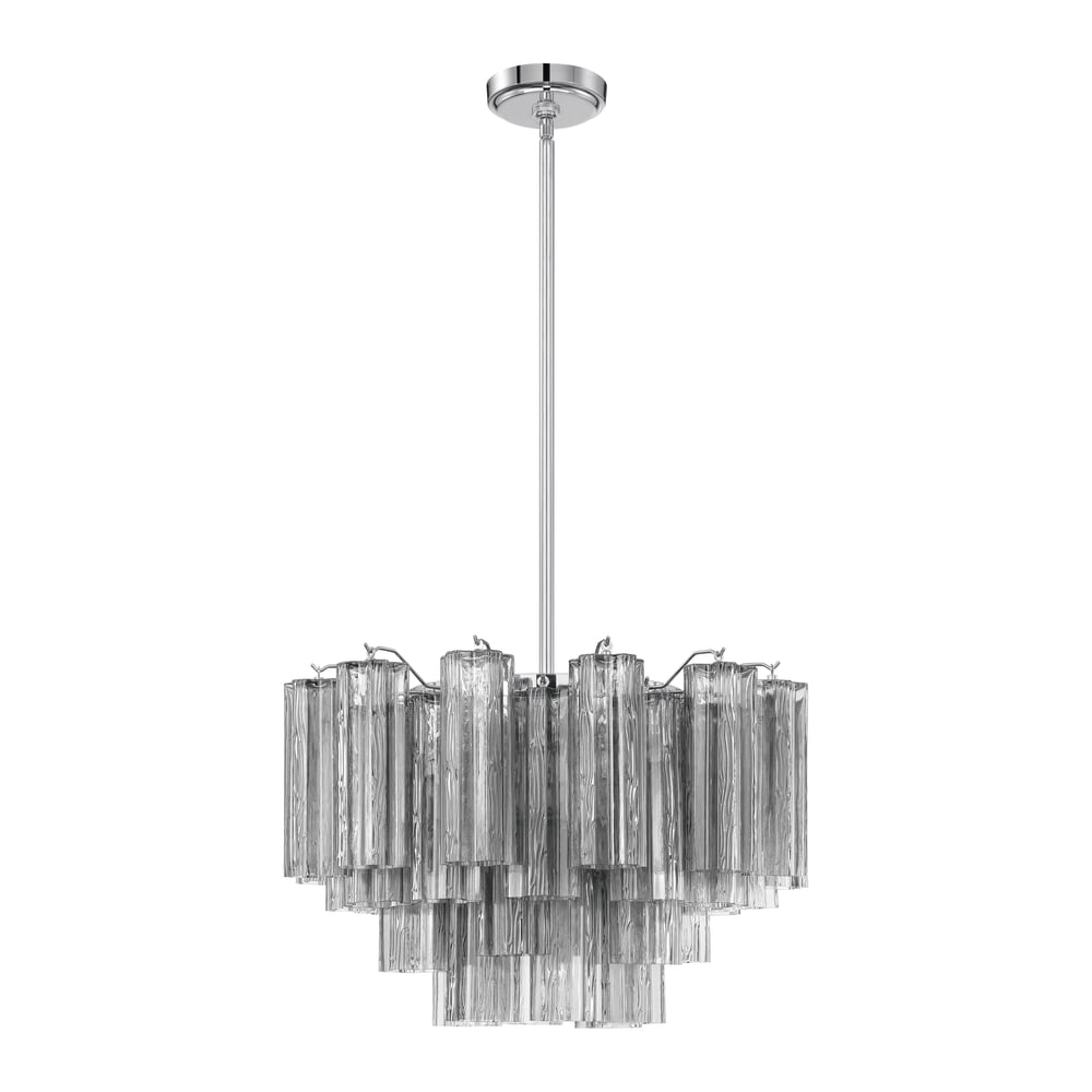 Aurora Murano Chandelier Glass Tube Layered Amber-Neutral Decor