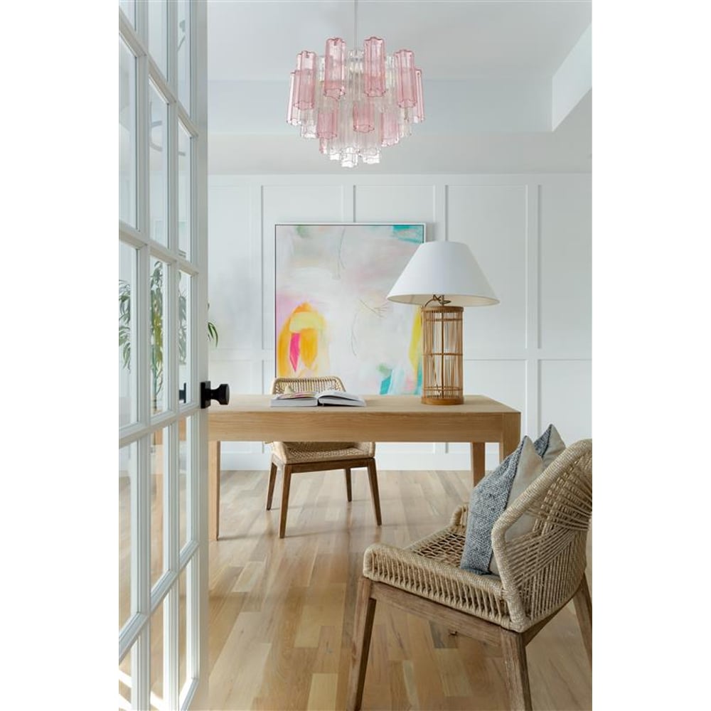 Namo Murano Chandelier Glass Tube Layered Amber-Neutral Decor