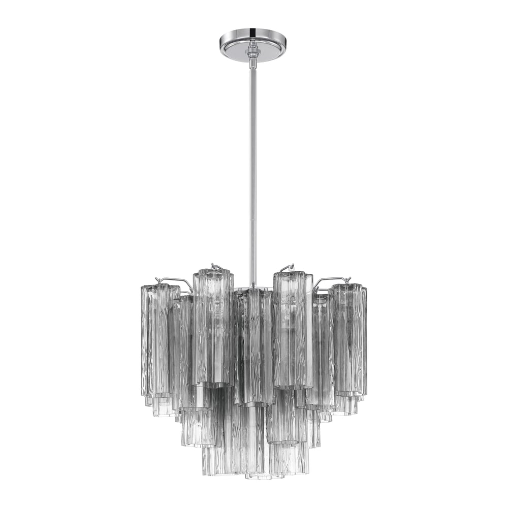 Aurora Murano Chandelier Glass Tube Layered Amber-Neutral Decor