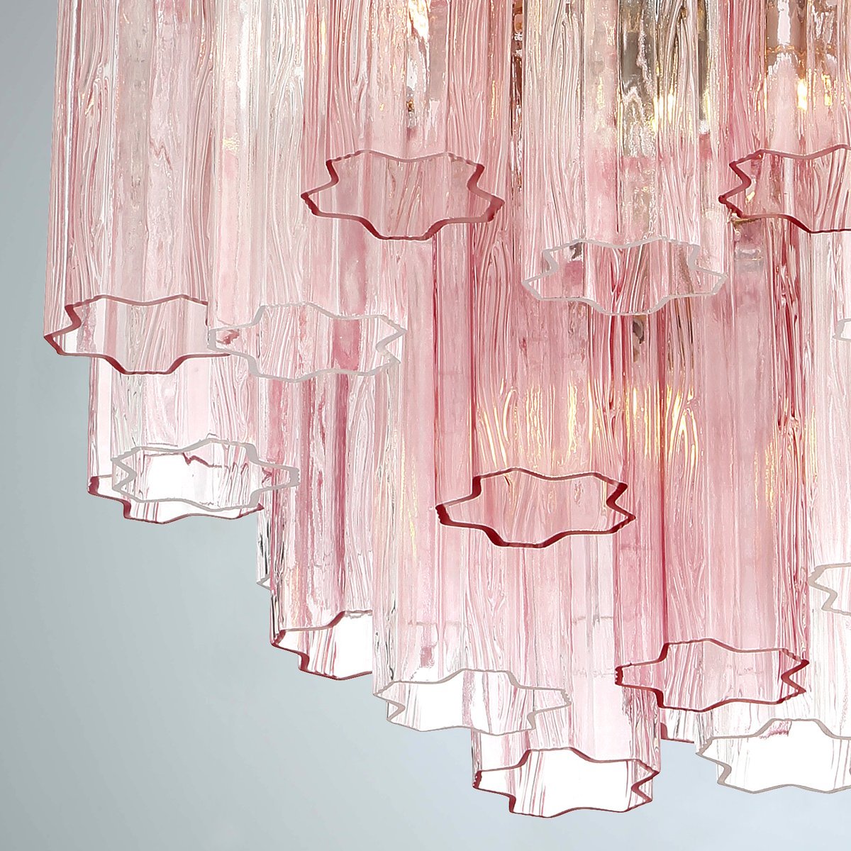 Namo Murano Chandelier Glass Tube Layered Amber-Neutral Decor
