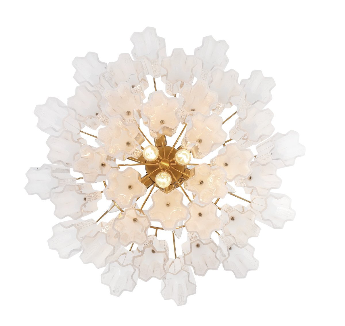 Aurora Murano Chandelier Glass Tube Layered Amber-Neutral Decor