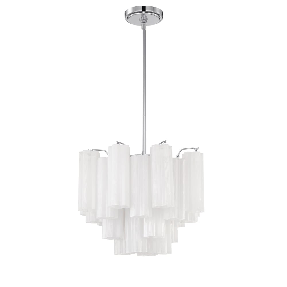 Aurora Murano Chandelier Glass Tube Layered Amber-Neutral Decor