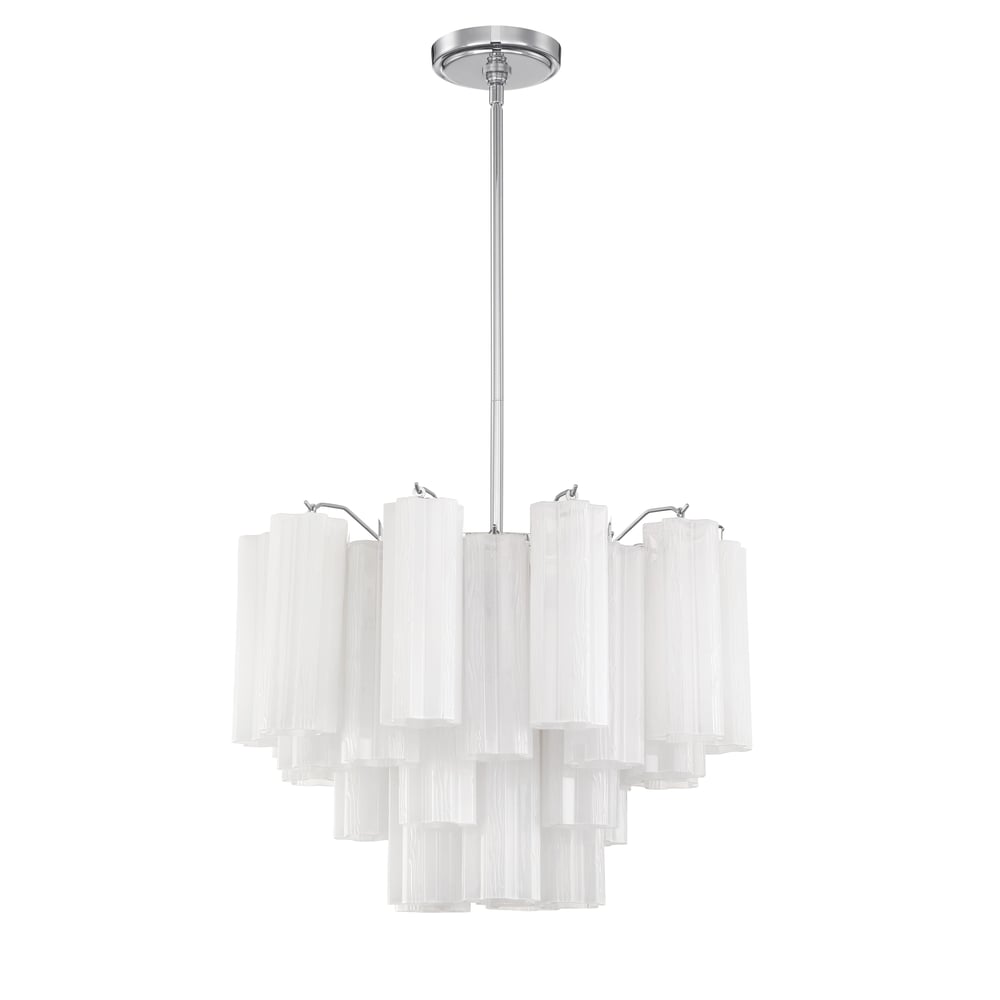 Aurora Murano Chandelier Glass Tube Layered Amber-Neutral Decor