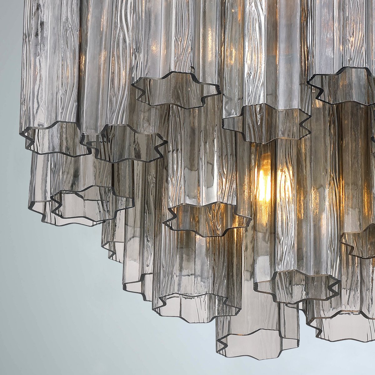 Namo Murano Chandelier Glass Tube Layered Amber-Neutral Decor