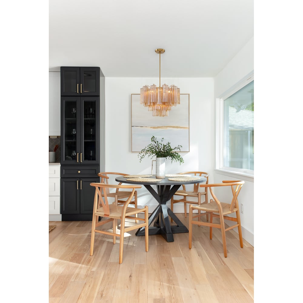 Namo Murano Chandelier Glass Tube Layered Amber-Neutral Decor