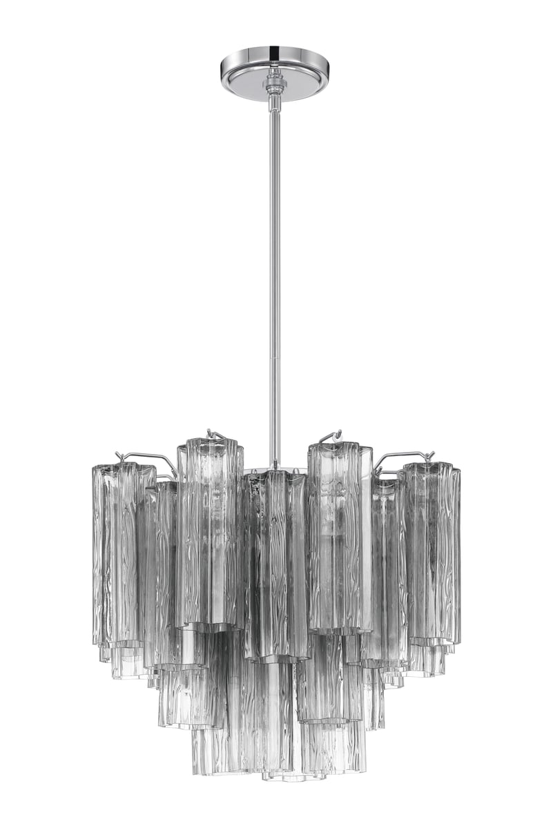 Aurora Murano Chandelier Glass Tube Layered Amber-Neutral Decor