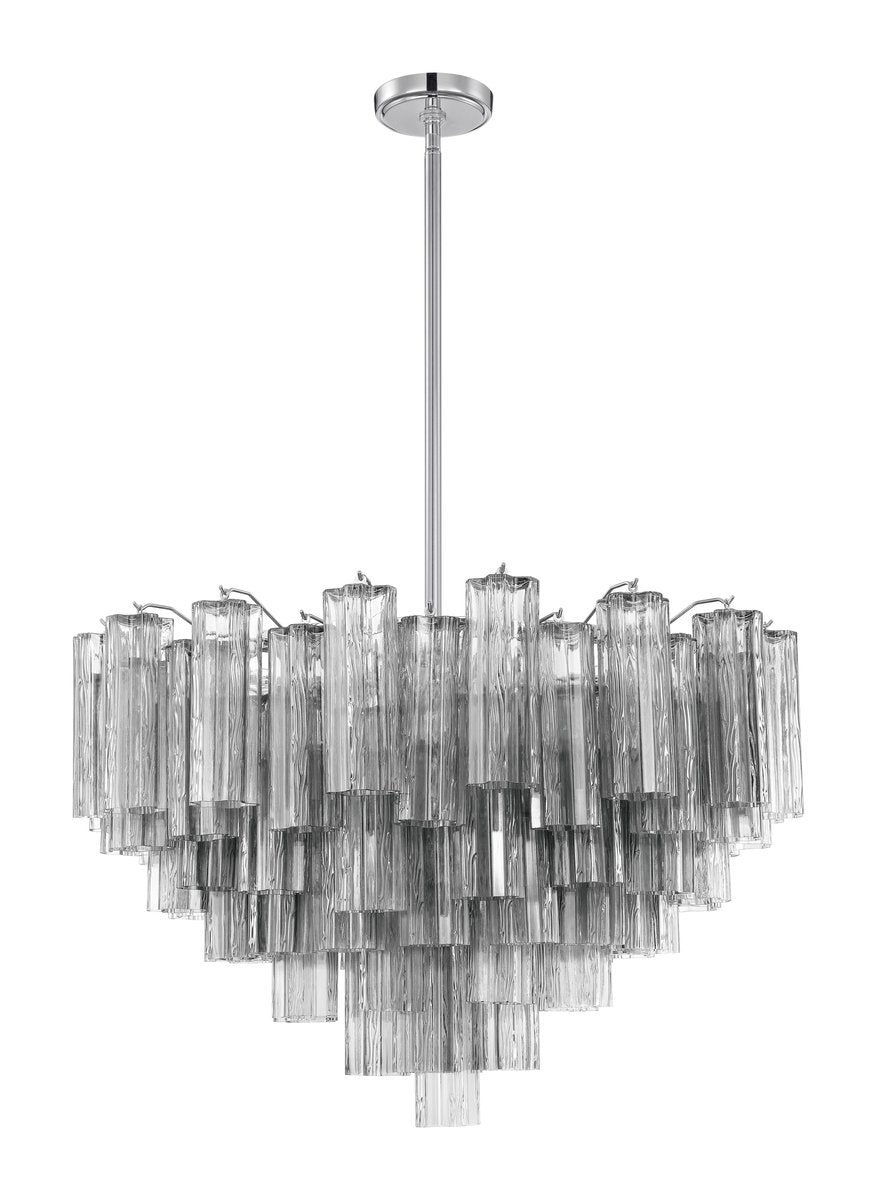 Aurora Murano Chandelier Glass Tube Layered Amber-Neutral Decor