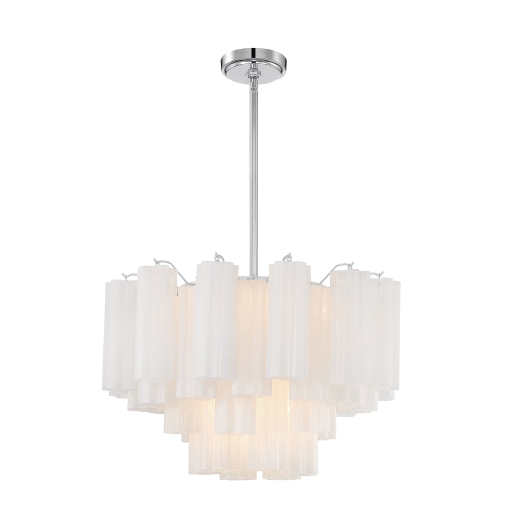 Aurora Murano Chandelier Glass Tube Layered Amber-Neutral Decor