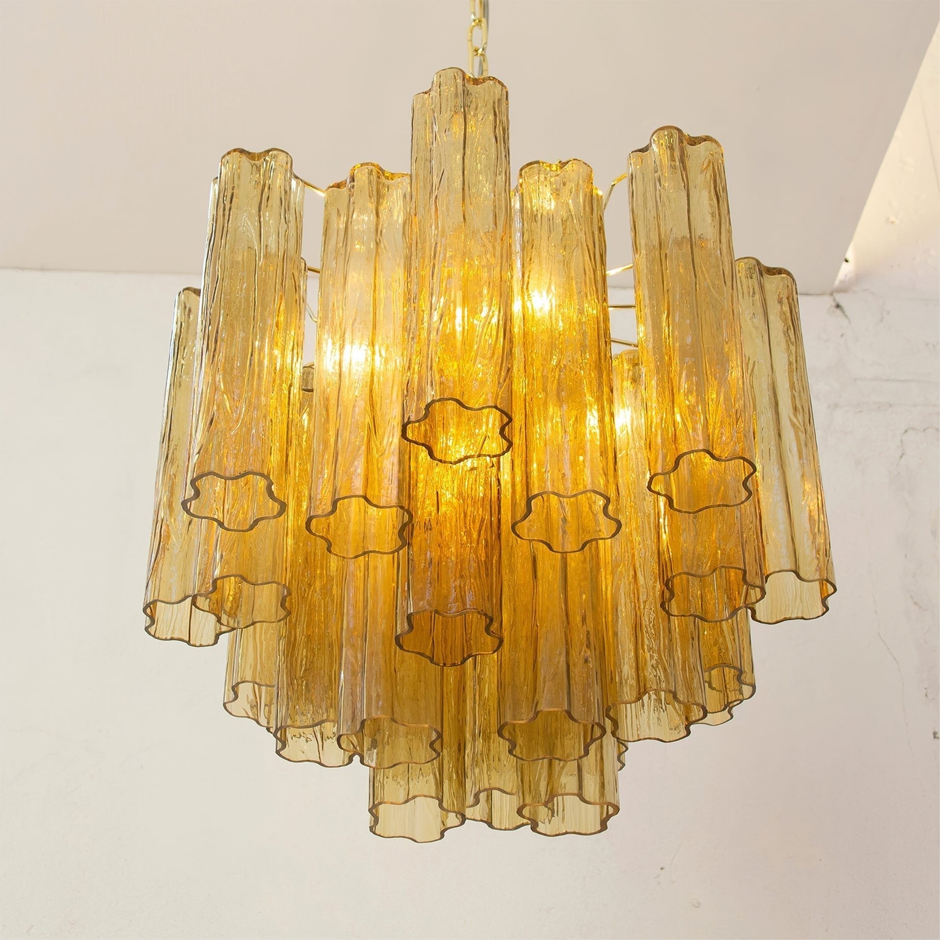 Aurora Chandelier Glass Tube Layered Luxury-Neutral Decor