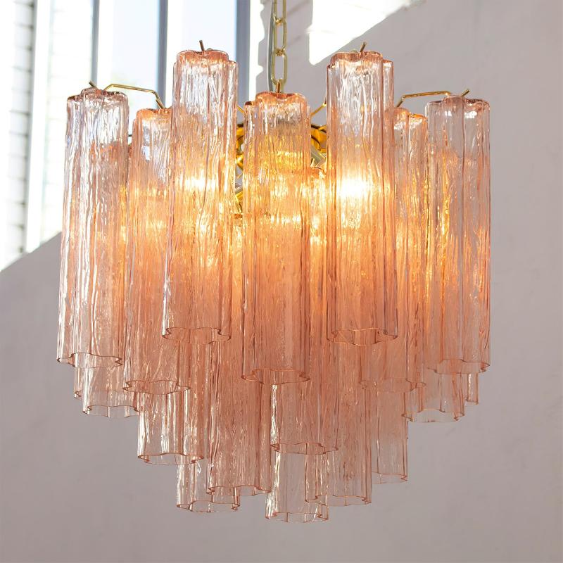 Aurora Chandelier Glass Tube Layered Luxury-Neutral Decor