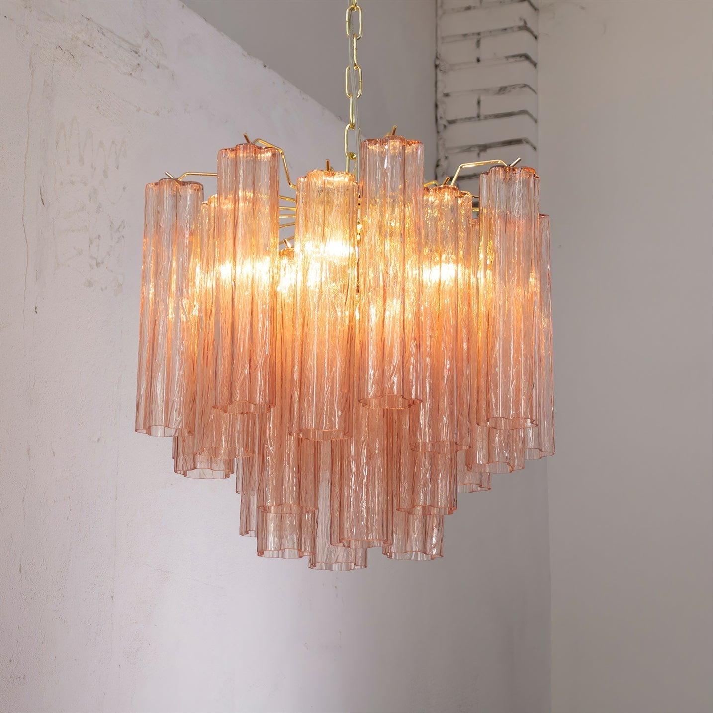 Aurora Chandelier Glass Tube Layered Luxury-Neutral Decor