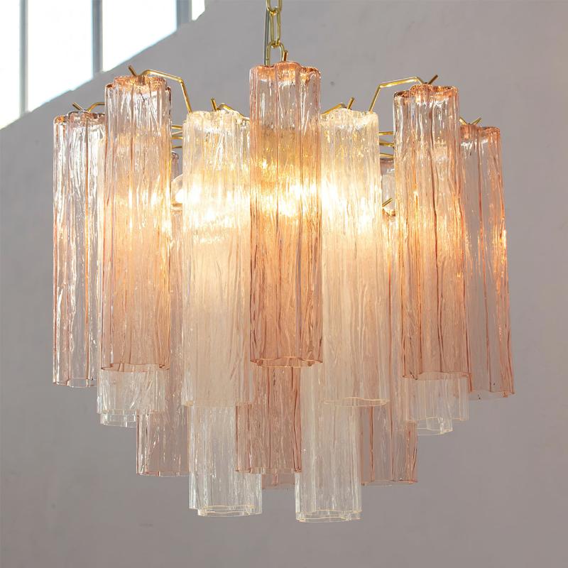 Aurora Chandelier Glass Tube Layered Luxury-Neutral Decor