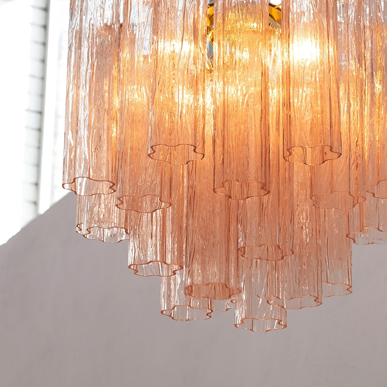 Aurora Chandelier Glass Tube Layered Luxury-Neutral Decor