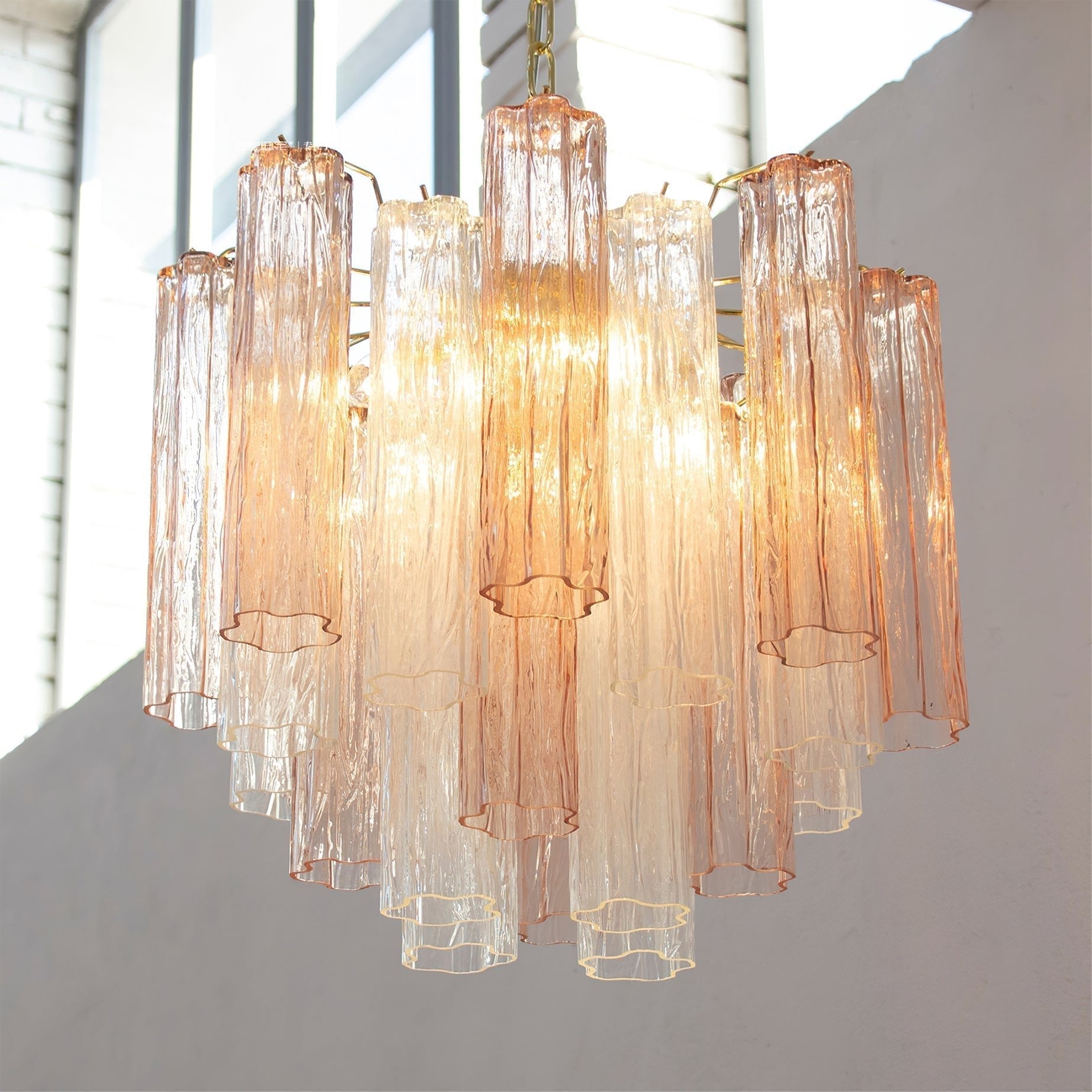 Aurora Chandelier Glass Tube Layered Luxury-Neutral Decor