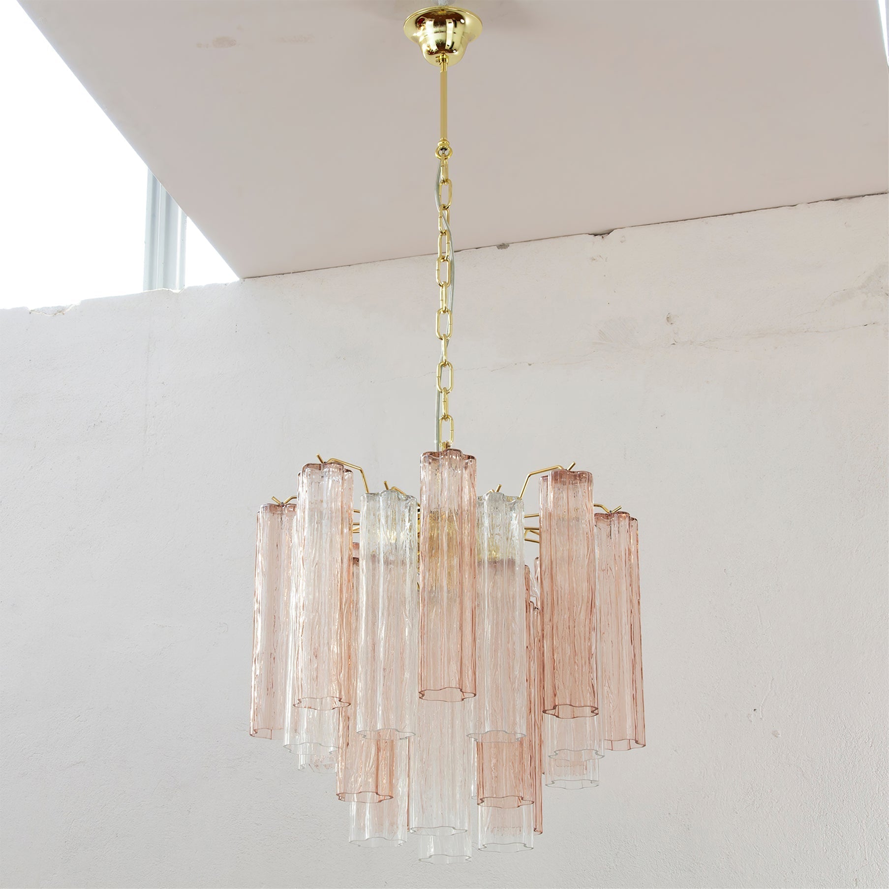 Aurora Chandelier Glass Tube Layered Luxury-Neutral Decor