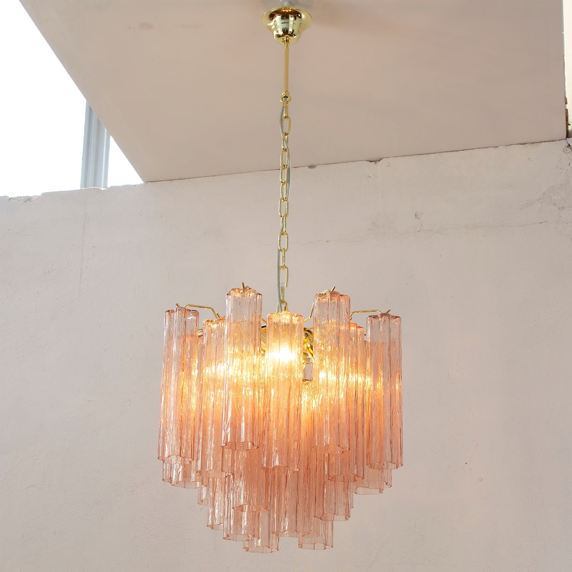 Aurora Chandelier Glass Tube Layered Luxury-Neutral Decor