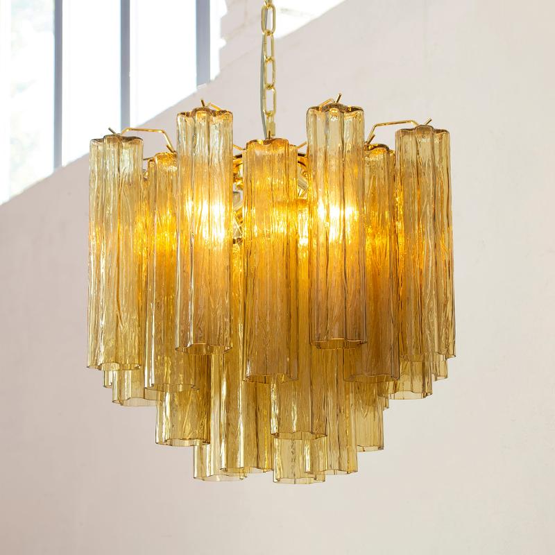 Aurora Chandelier Glass Tube Layered Luxury-Neutral Decor
