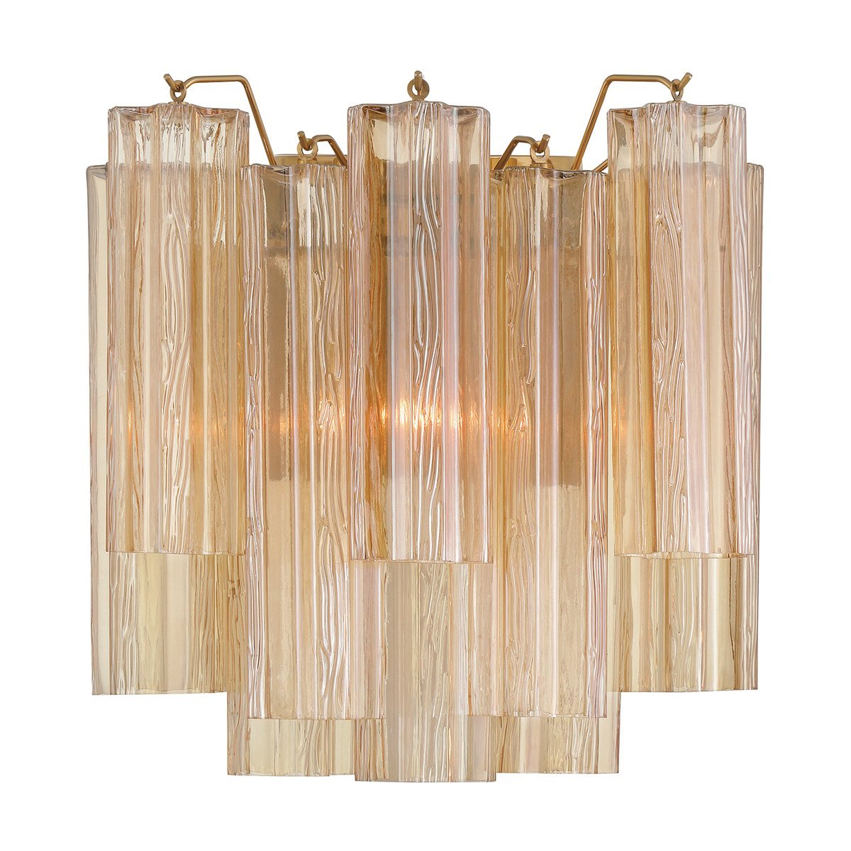 Ravo Wall Light Tronchi Glass Tube Tiered Amber Modern-Neutral Decor