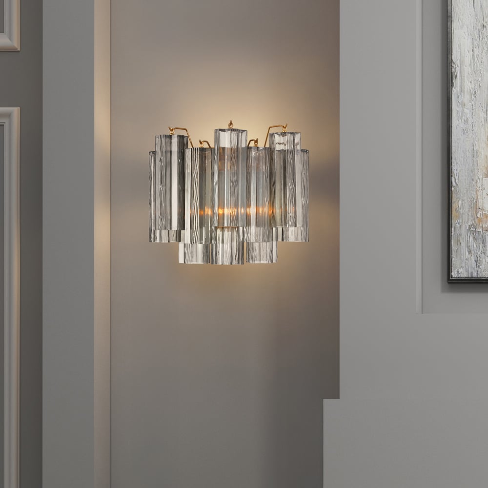 Ravo Wall Light Tronchi Glass Tube Tiered Amber Modern-Neutral Decor