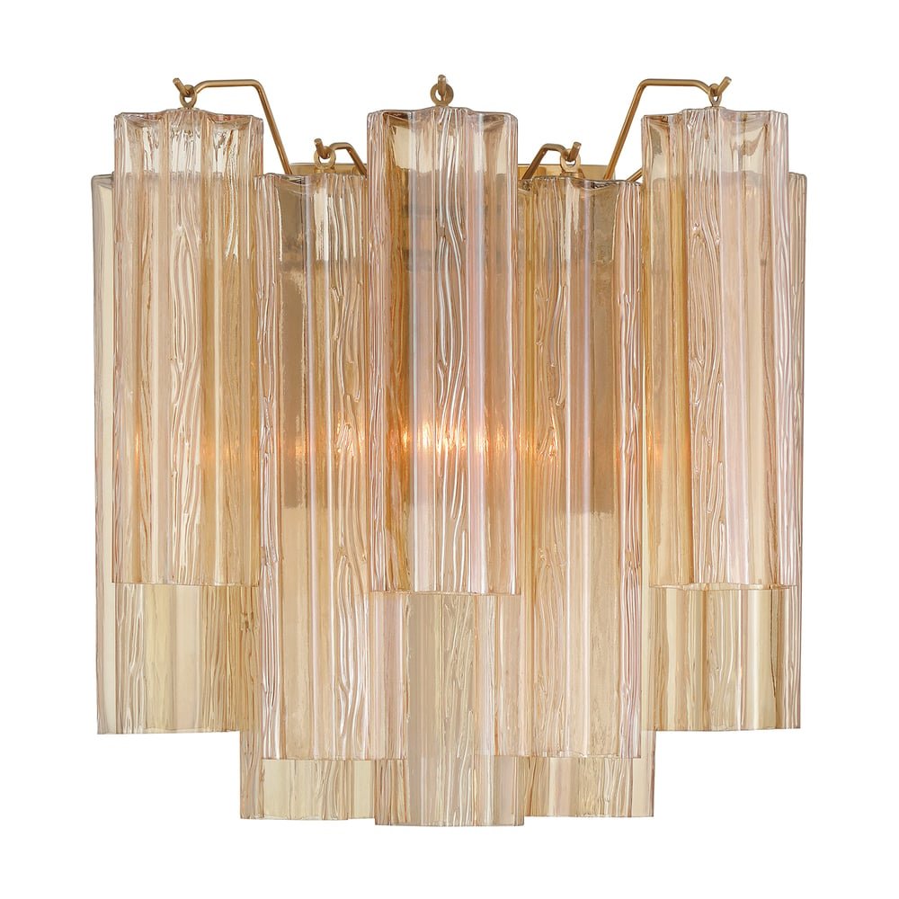 Ravo Wall Light Tronchi Glass Tube Tiered Amber Modern-Neutral Decor