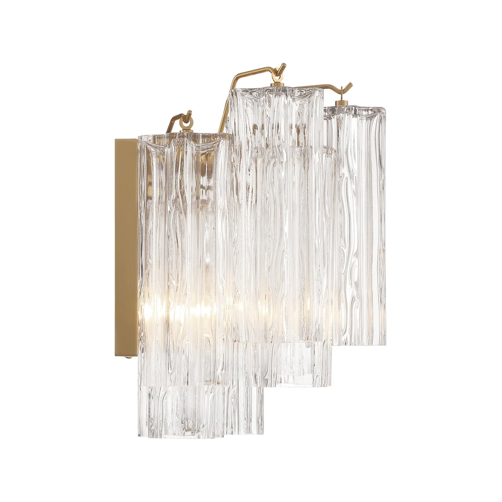 Ravo Wall Light Tronchi Glass Tube Tiered Amber Modern-Neutral Decor
