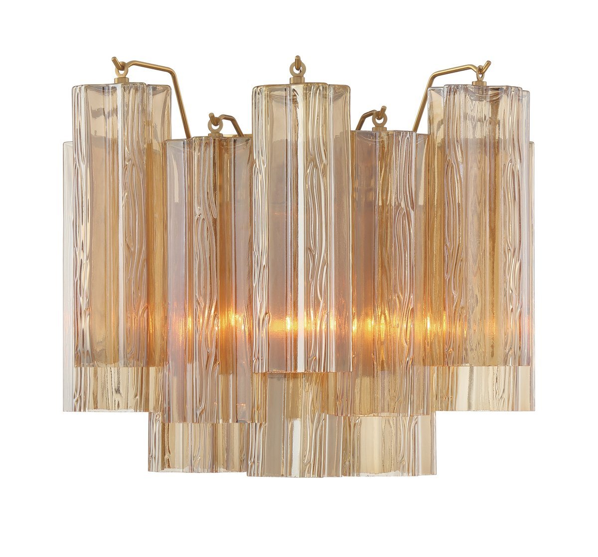 Ravo Wall Light Tronchi Glass Tube Tiered Amber Modern-Neutral Decor