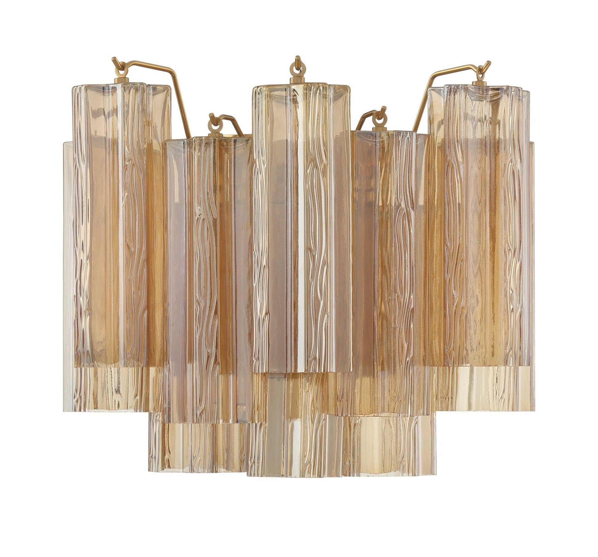 Ravo Wall Light Tronchi Glass Tube Tiered Amber Modern-Neutral Decor