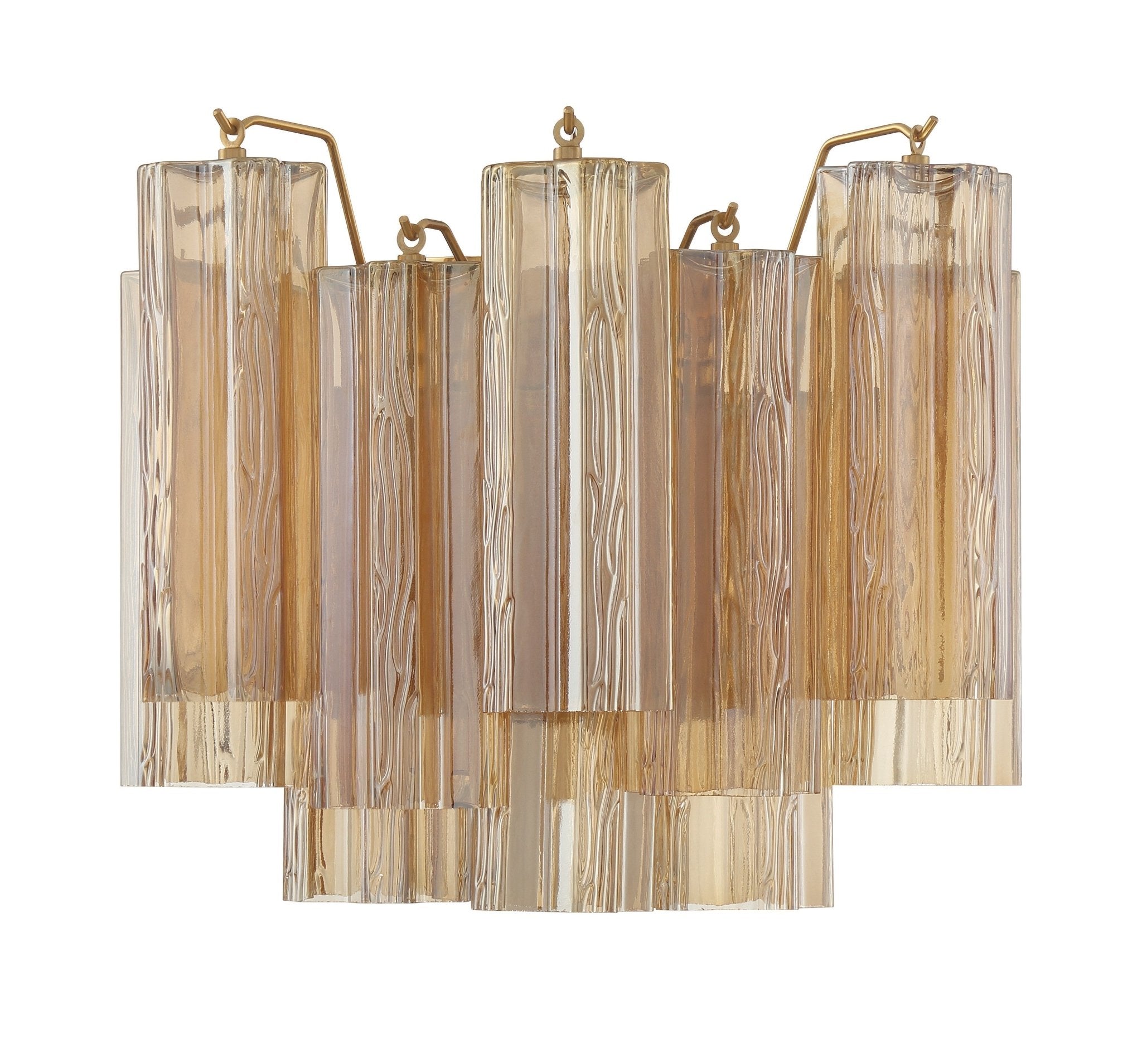 Ravo Wall Light Tronchi Glass Tube Tiered Amber Modern-Neutral Decor