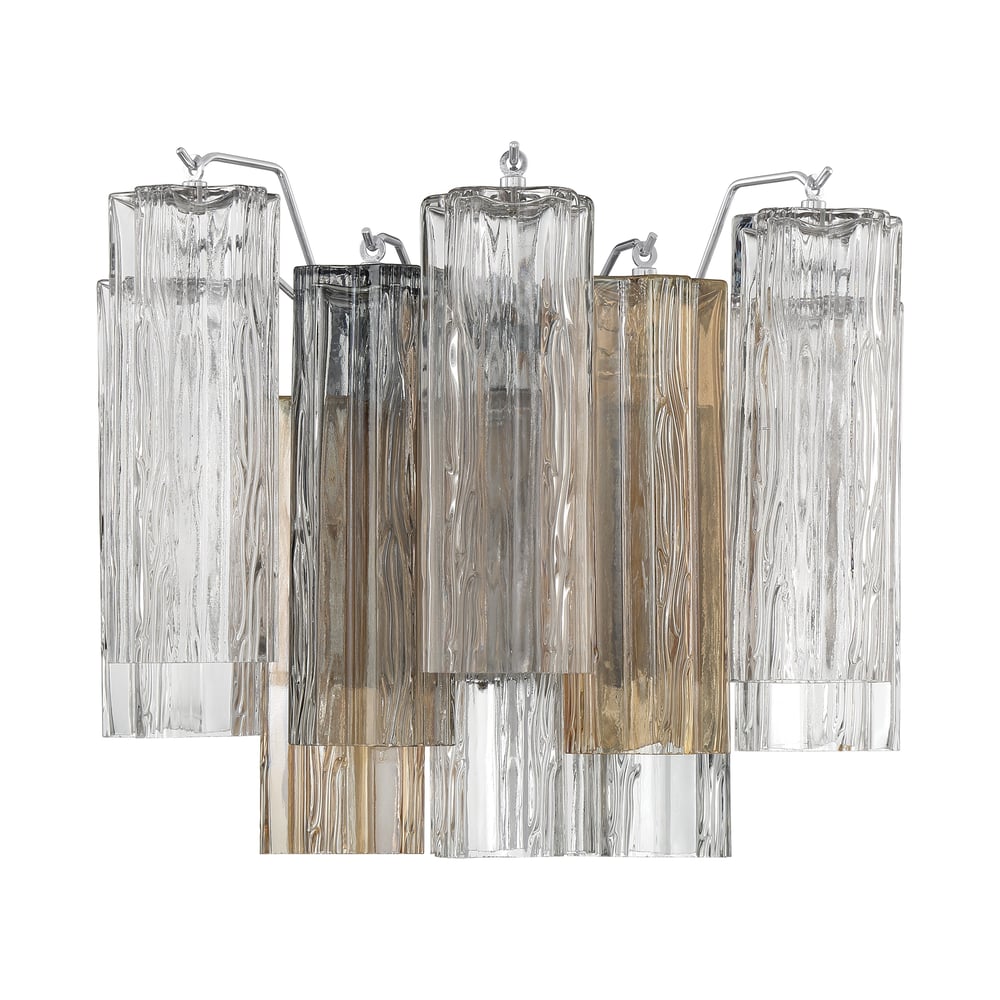 Ravo Wall Light Tronchi Glass Tube Tiered Amber Modern-Neutral Decor