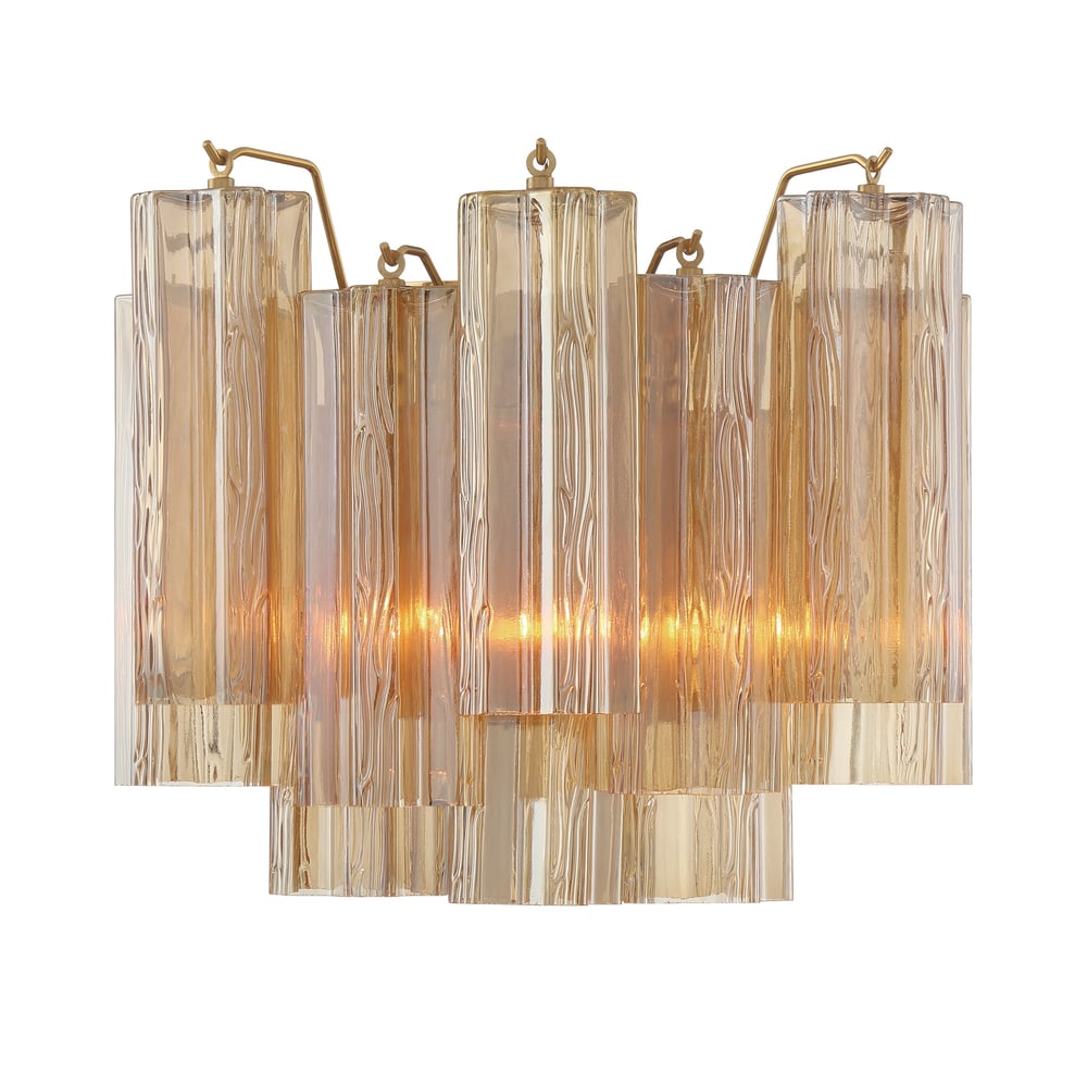 Ravo Wall Light Tronchi Glass Tube Tiered Amber Modern-Neutral Decor