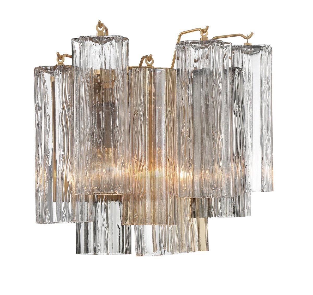 Ravo Wall Light Tronchi Glass Tube Tiered Amber Modern-Neutral Decor
