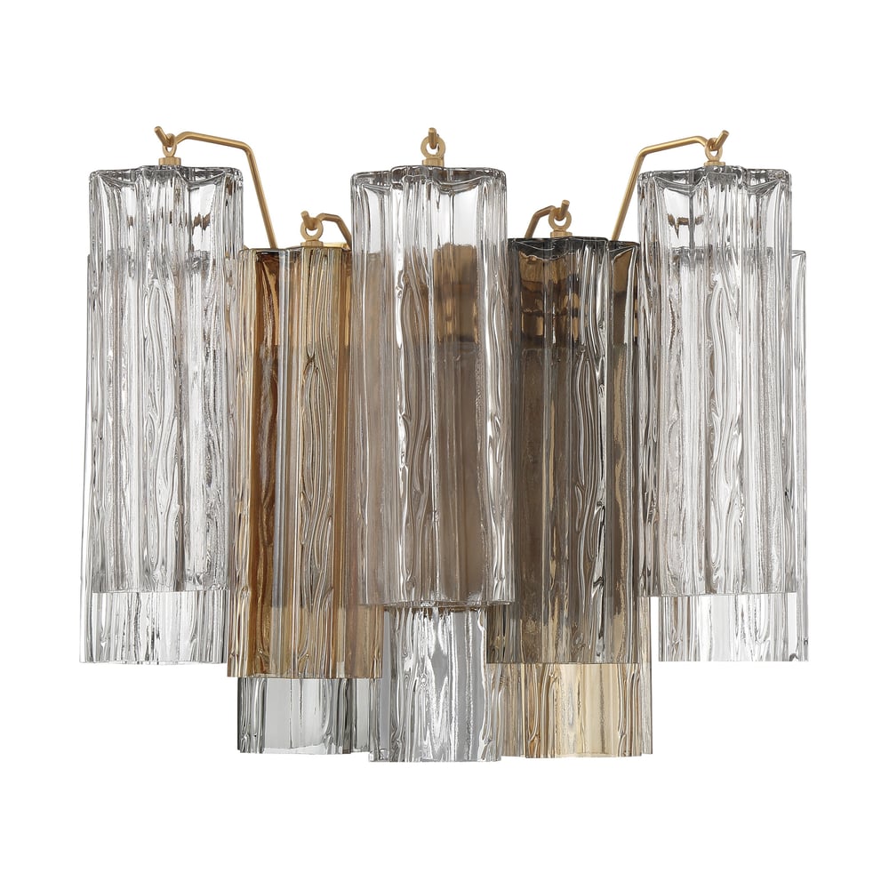 Ravo Wall Light Tronchi Glass Tube Tiered Amber Modern-Neutral Decor