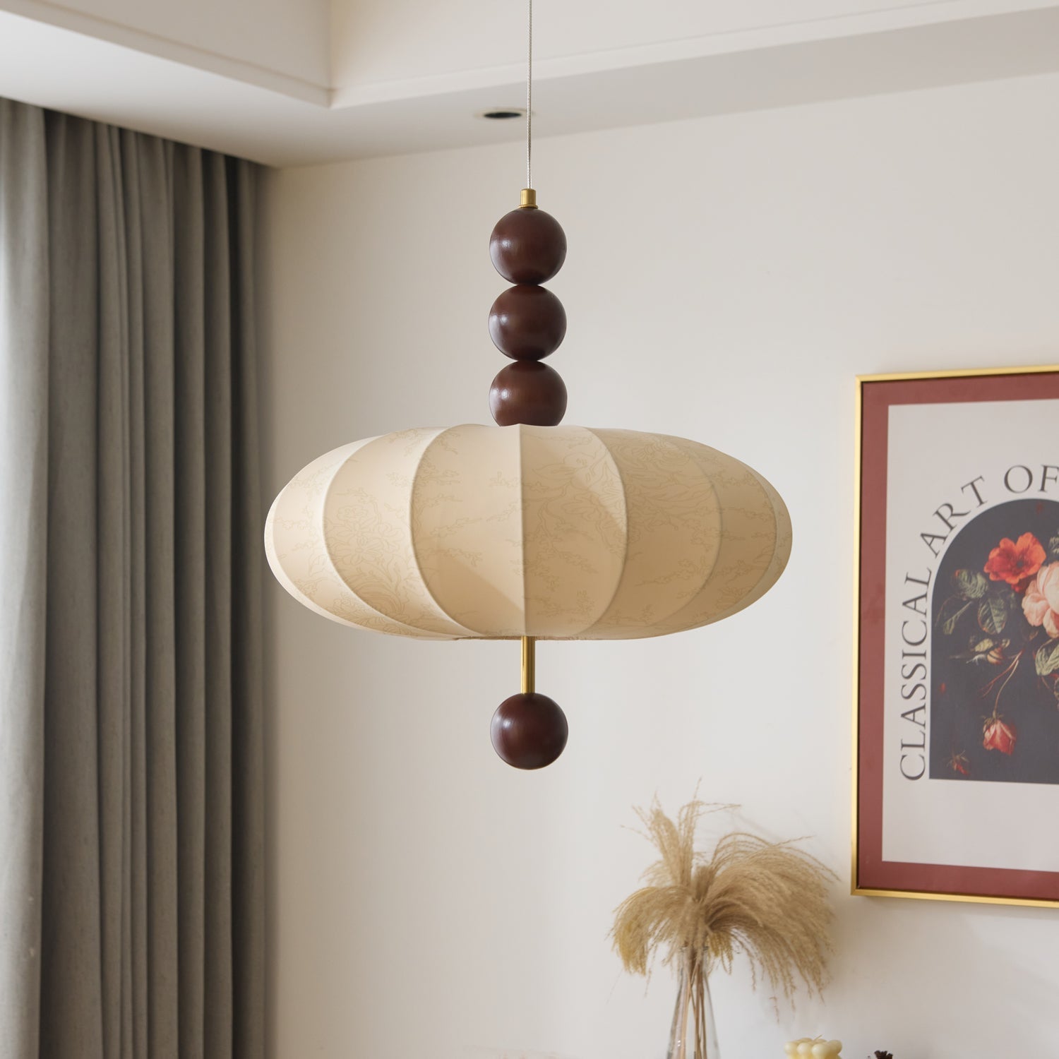 Koda Vintage Fabric Pendant Light-Neutral Decor