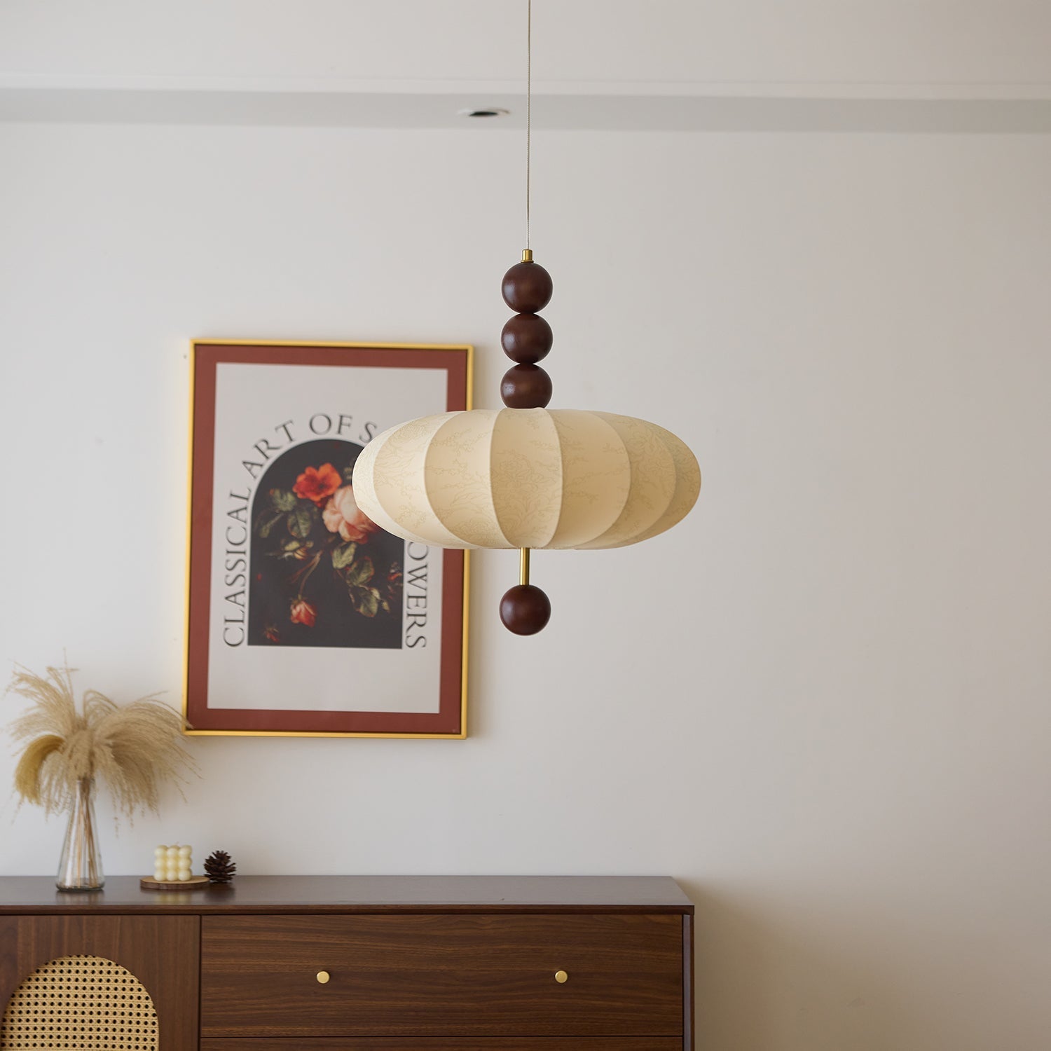 Koda Vintage Fabric Pendant Light-Neutral Decor