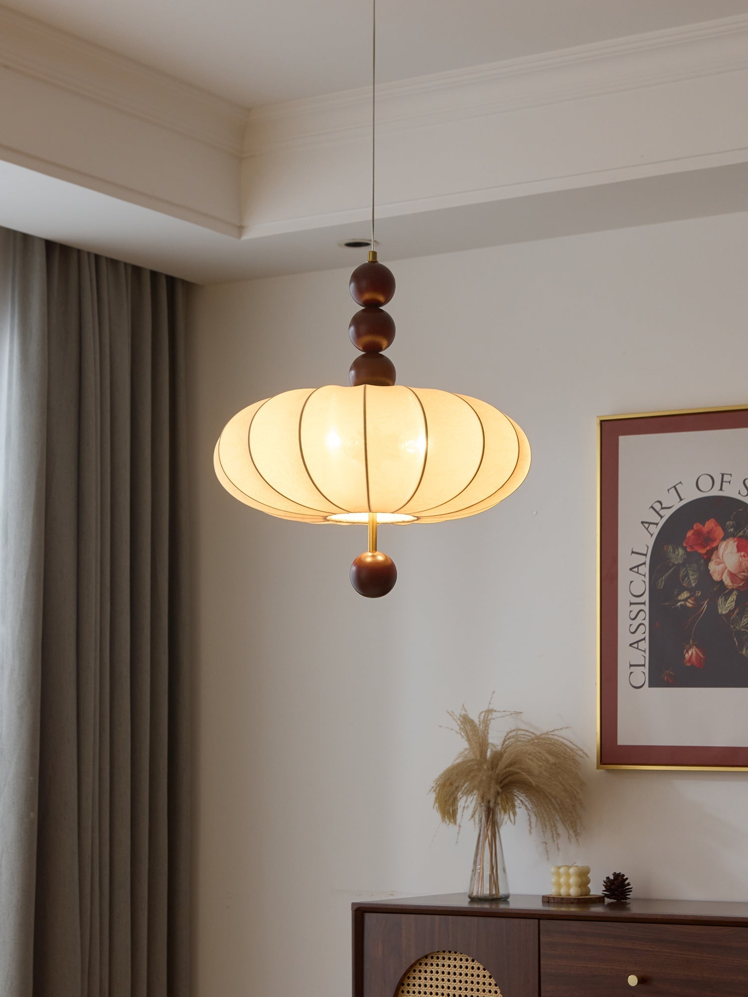 Koda Vintage Fabric Pendant Light-Neutral Decor