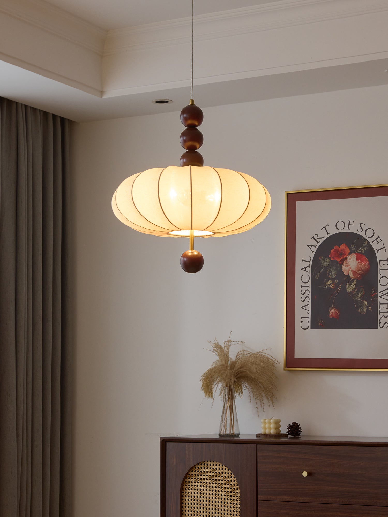 Koda Vintage Fabric Pendant Light-Neutral Decor