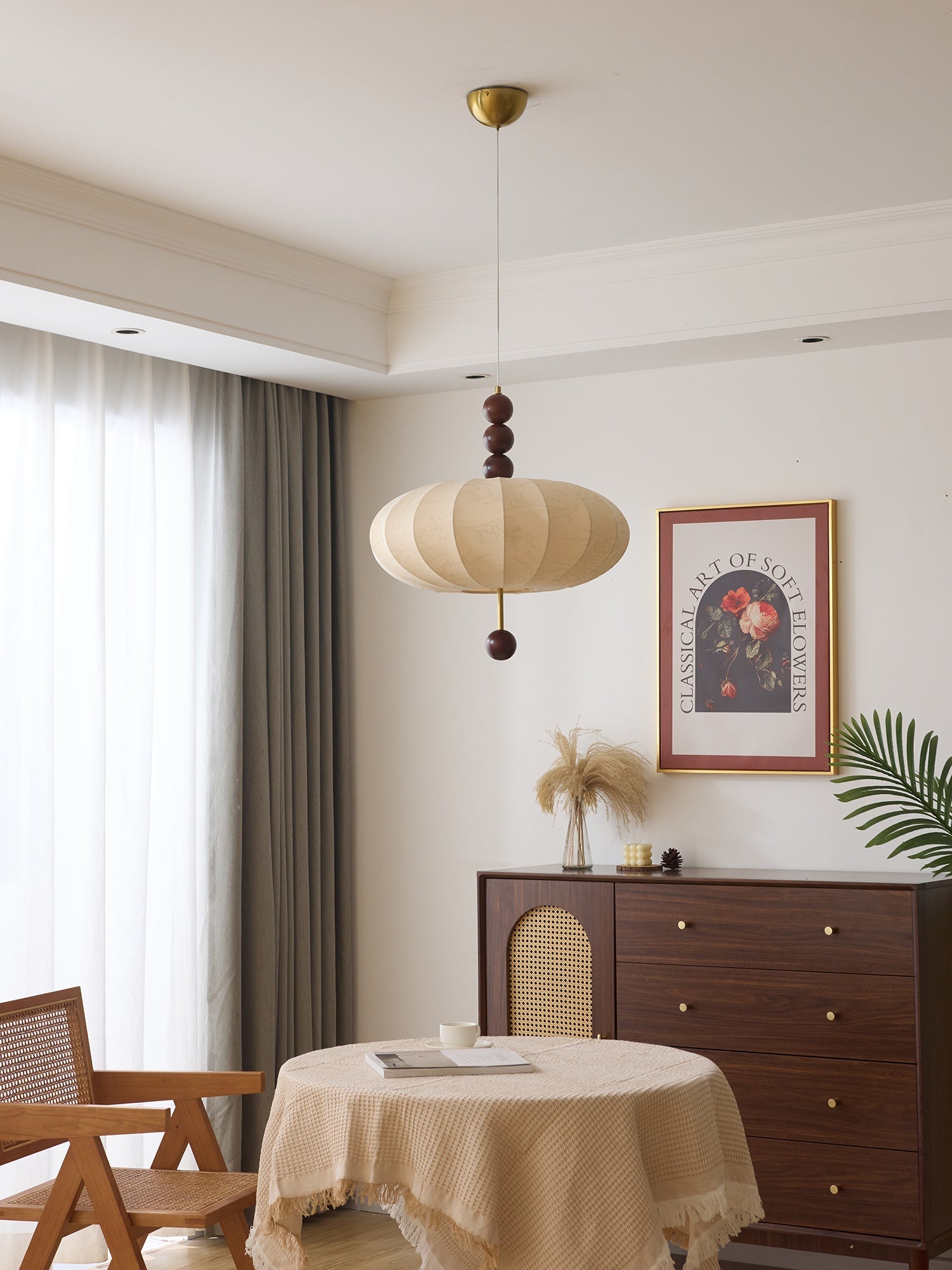 Koda Vintage Fabric Pendant Light-Neutral Decor