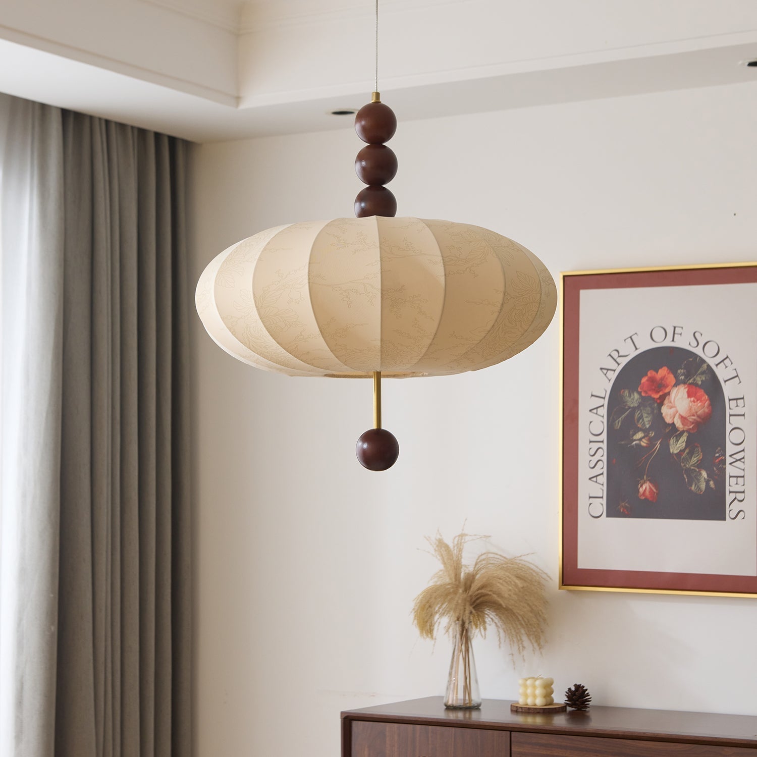 Koda Vintage Fabric Pendant Light-Neutral Decor