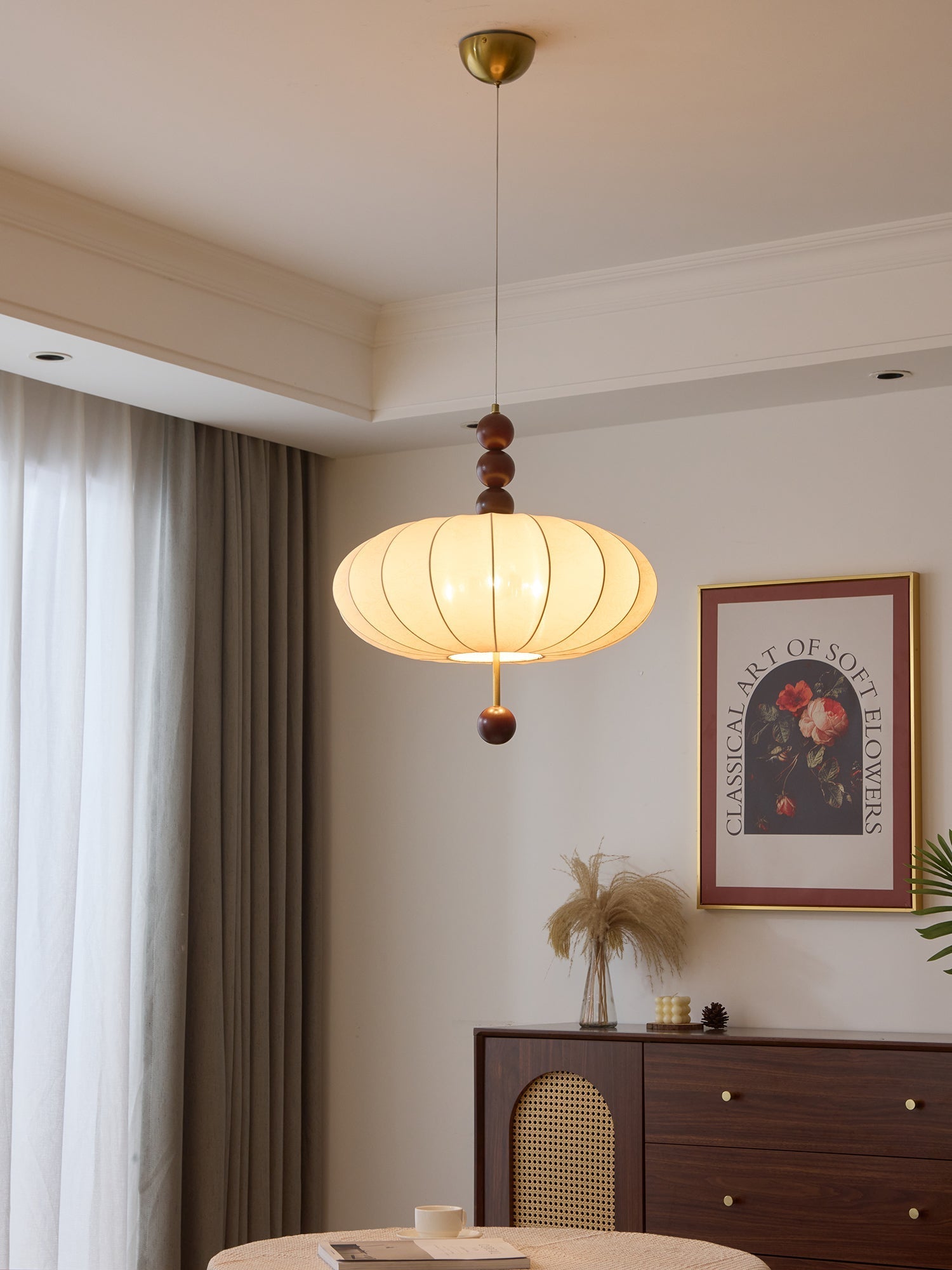 Koda Vintage Fabric Pendant Light-Neutral Decor